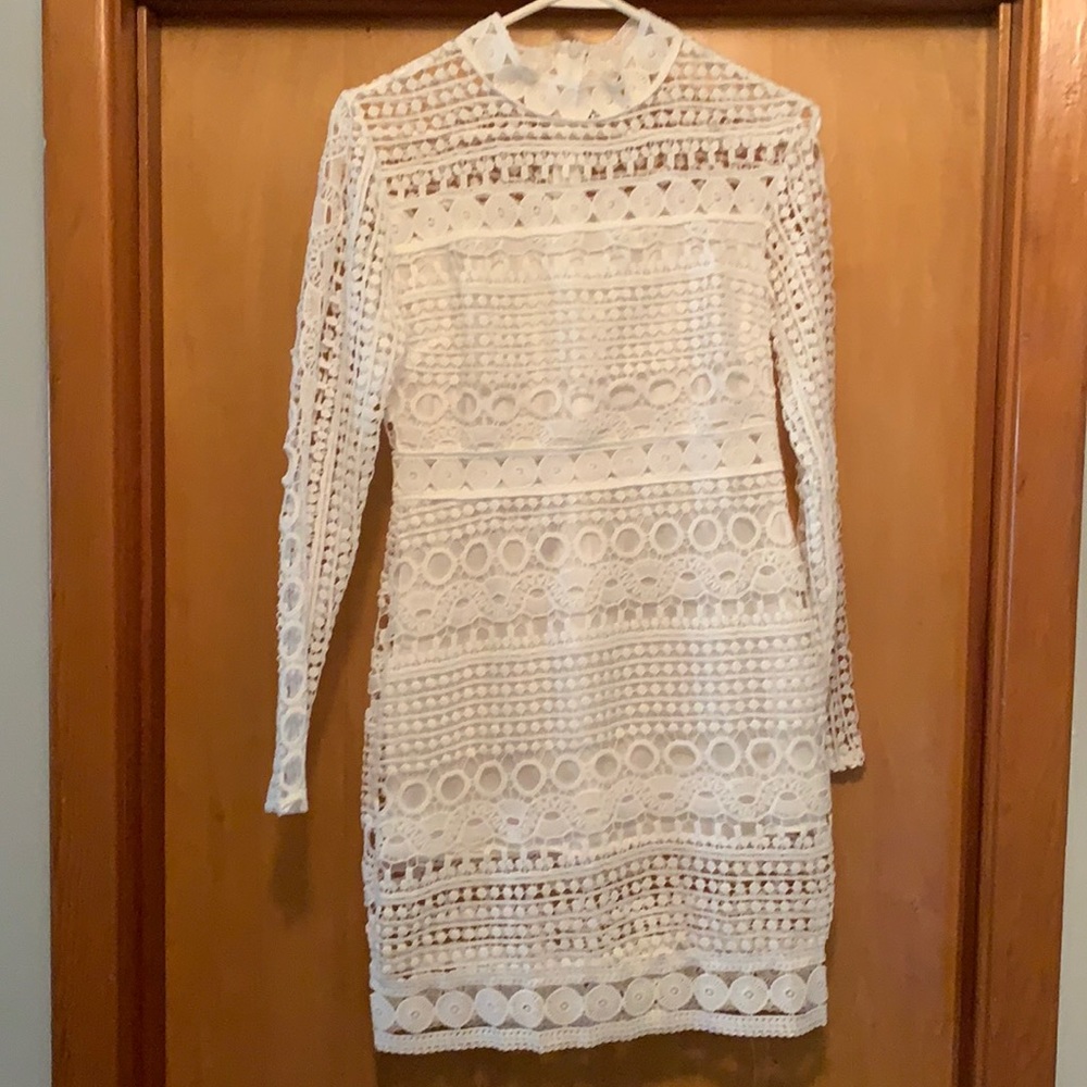 White long sleeve lace dress!